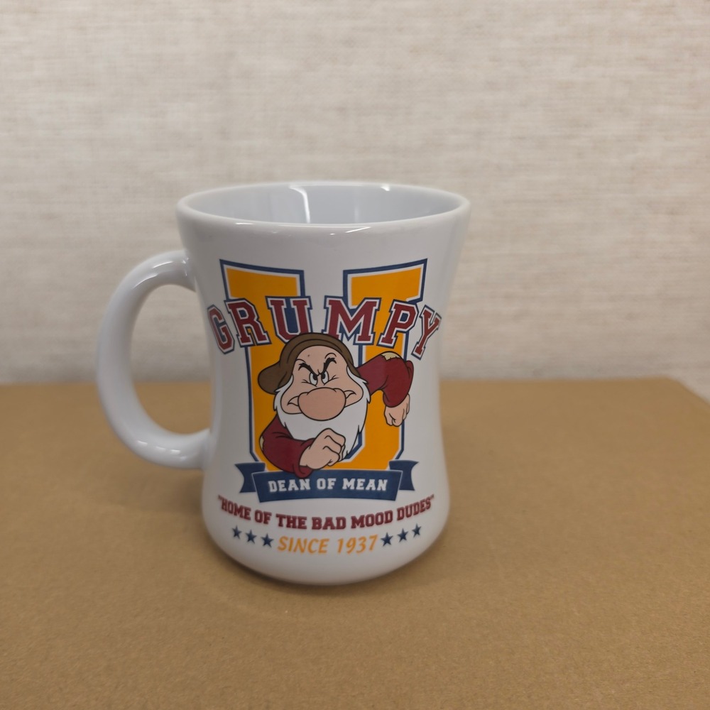 Disney Store Grumpy U Dean of Mean Coffee Mug Snow White Bad Mood Dudes White